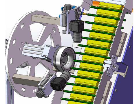 Pencil inspection conveyor belt industrial camera 3D digital model drawing xt formatSW 3D 3D Model
