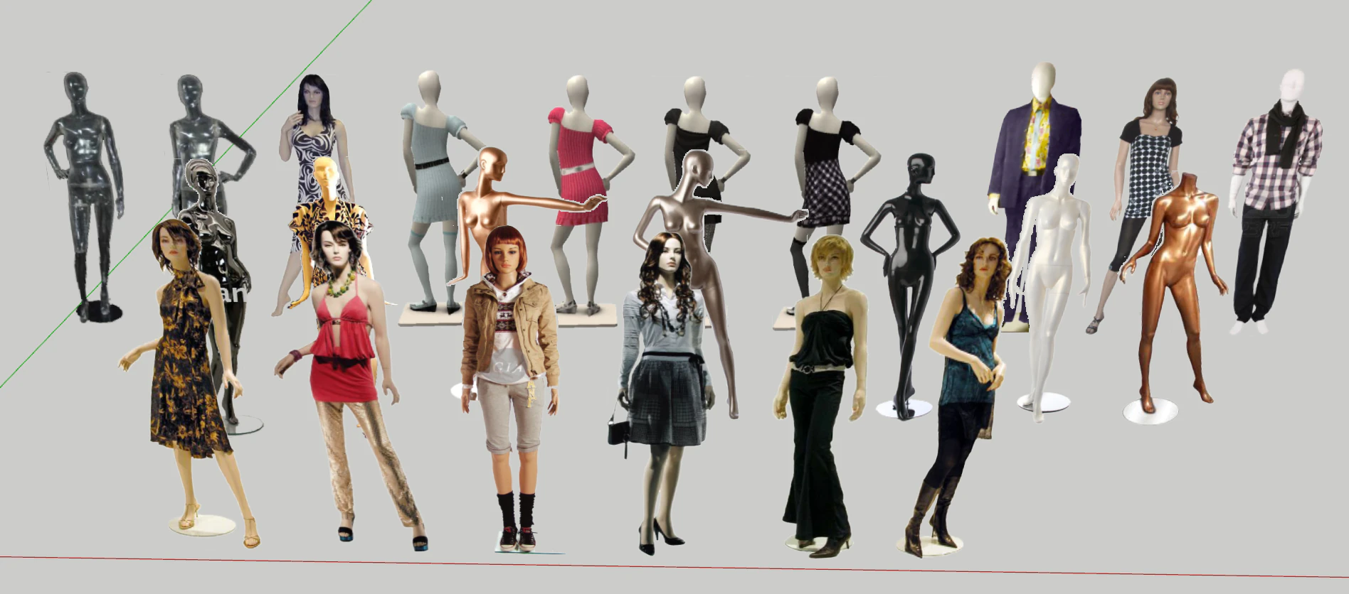 Sexy beauties in clothing stores 3D Model .c4d .max .obj .3ds .fbx .stl .blend 