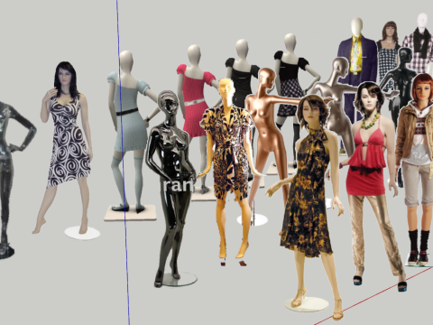 服装店性感美女 3D 模型