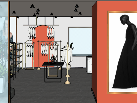 现代女装店概念规划 3D 模型