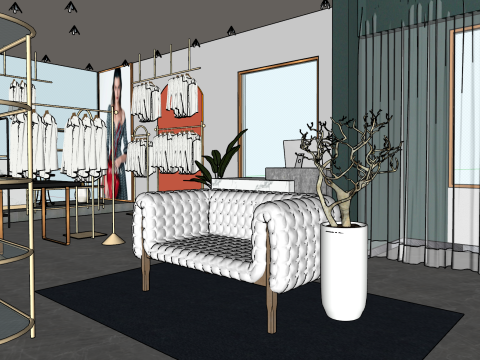 Modern kadın moda mağazası için konsept planı 3D Model