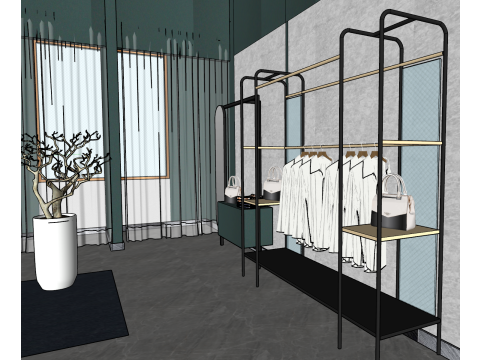 Modern kadın moda mağazası için konsept planı 3D Model