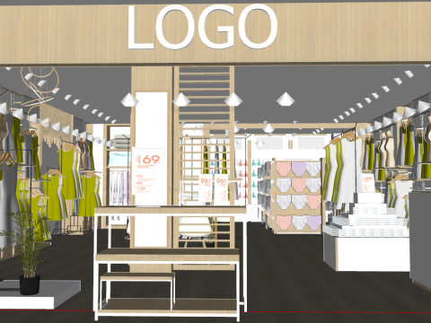 Fashion womens retail space SU model 3D Model