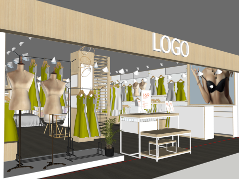 时尚女装零售空间SU模型 3D 模型