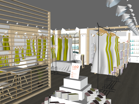 时尚女装零售空间SU模型 3D 模型
