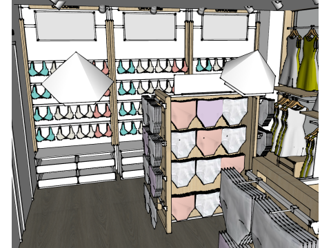 时尚女装零售空间SU模型 3D 模型