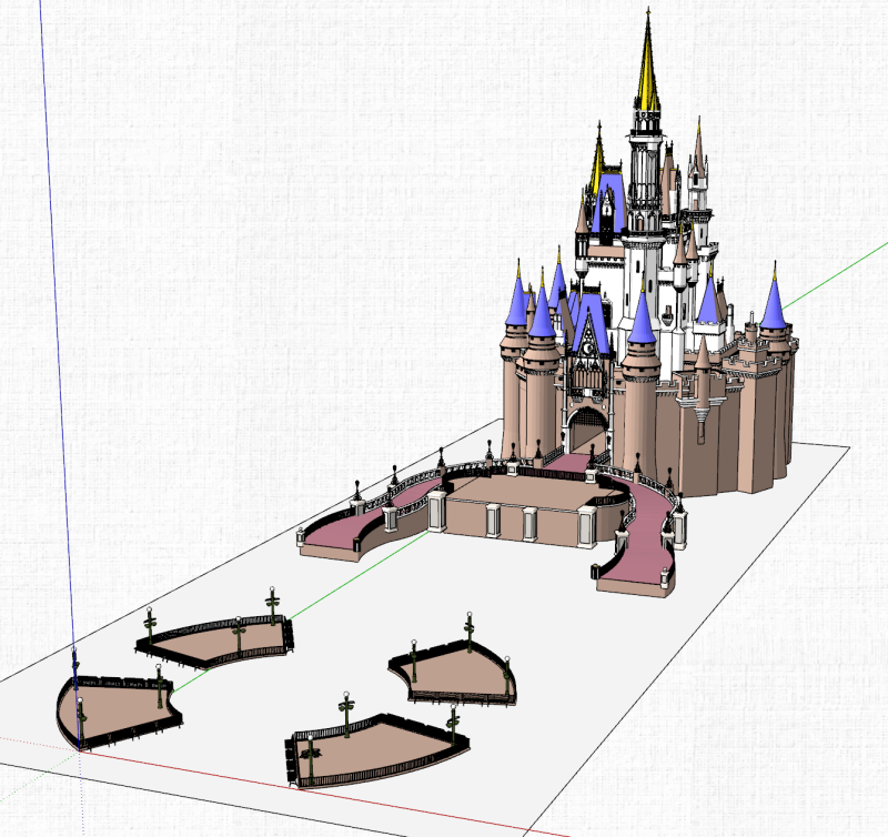 European style amusement park 3D Model .c4d .max .obj .3ds .fbx .stl .blend