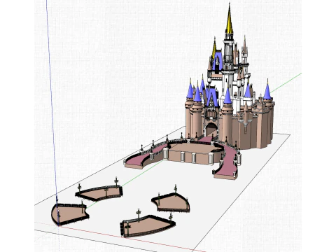 European style amusement park 3D Model