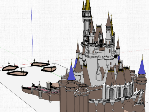欧式游乐园 3D 模型
