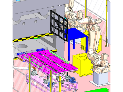 SolidWorks 3D'yi otomatik delme makinesi yükleme ve boşaltma 3D Model