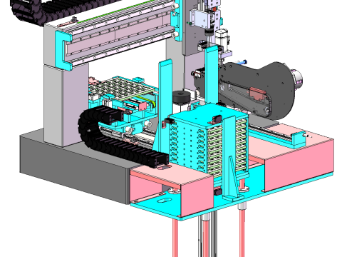 सीपीयू फिल्म लैमिनेटिंग मशीन क्लिप फीडिंग सॉलिडवर्क्स 3डी 3D मॉडल