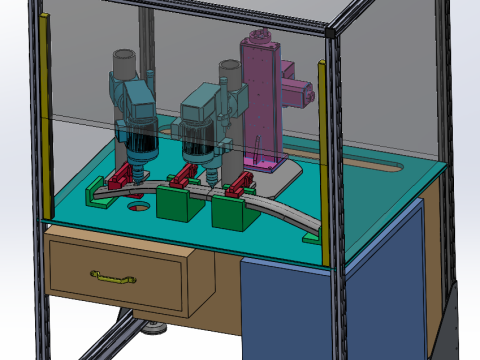 SolidWorks 3D delme ve markalama istasyonu 3D Model