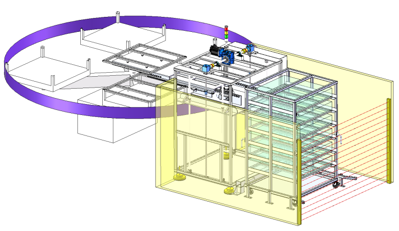 Drehtisch mit automatischem Hebe-Teleskop-Entnahmeschema SolidWorks 3D 3D Modell .c4d .max .obj .3ds .fbx .stl .blend 