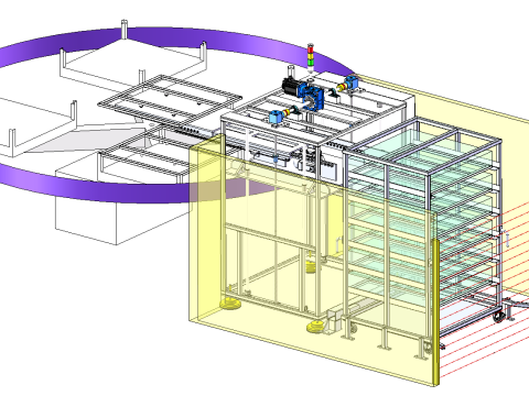 रोटरी टेबल स्वचालित लिफ्टिंग टेलीस्कोपिक निकासी योजना सॉलिडवर्क्स 3डी 3D मॉडल