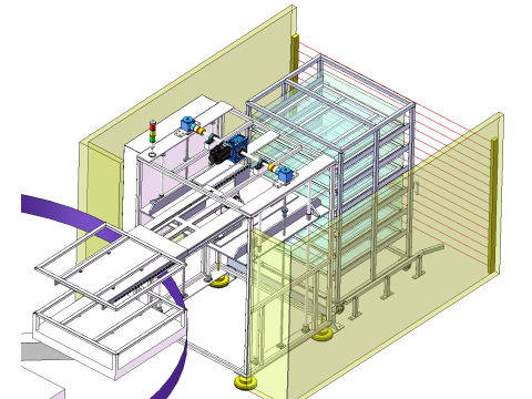 Drehtisch mit automatischem Hebe-Teleskop-Entnahmeschema SolidWorks 3D 3D Modell