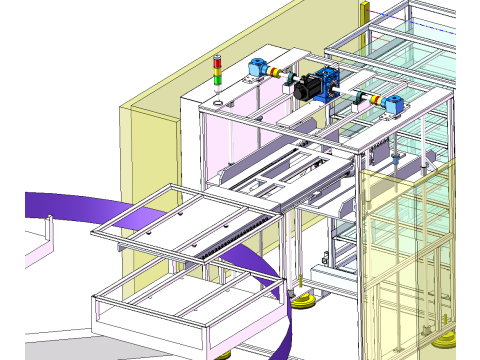 Drehtisch mit automatischem Hebe-Teleskop-Entnahmeschema SolidWorks 3D 3D Modell