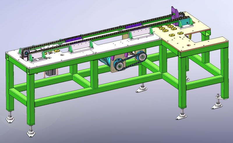 Linie napędu łańcuchowego SolidWorks 3D Model 3D .c4d .max .obj .3ds .fbx .stl .blend