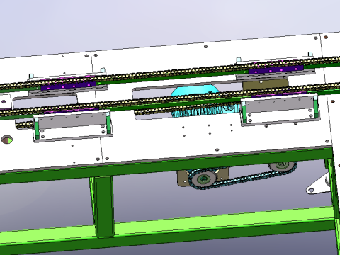 Linie napędu łańcuchowego SolidWorks 3D Model 3D