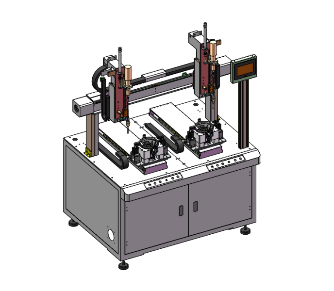 Machine à visser le sol à double station 3D STEP Modèle 3D .c4d .max .obj .3ds .fbx .stl .blend 
