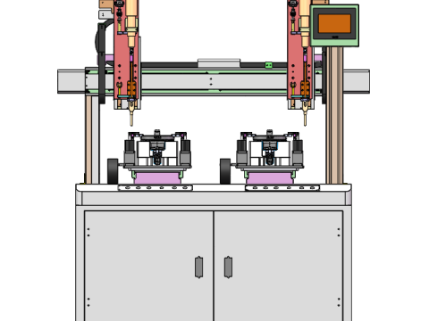 Machine à visser le sol à double station 3D STEP Modèle 3D