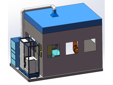 Estación de trabajo de prueba de vida de consumibles de correa abrasiva de robot SolidWorks 3D Modelo 3D