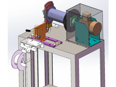 Semi-automatic transformer winding machine SolidWorks 3D 3D Model