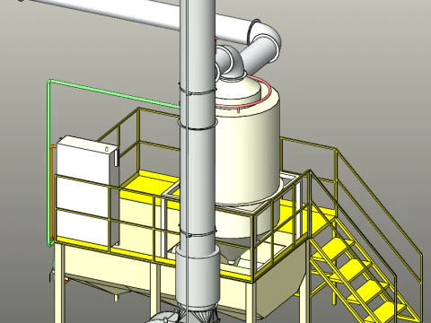 Wet precipitator SolidWorks 3D 3D Model
