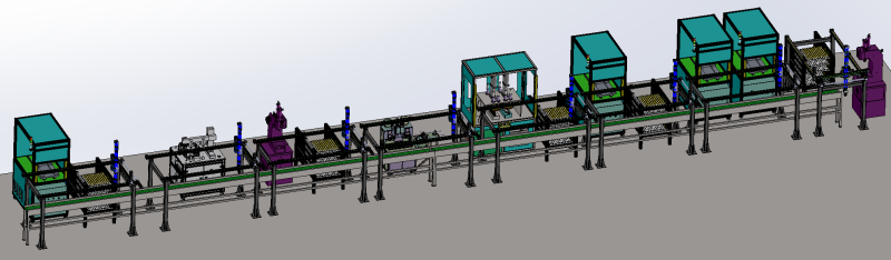 Produktionslinie für Pumpenkörper SolidWorks 3D 3D Modell .c4d .max .obj .3ds .fbx .stl .blend 