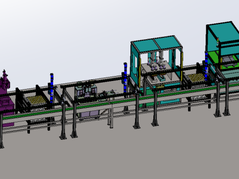 Linea di produzione corpo pompa SolidWorks 3D Modello 3D