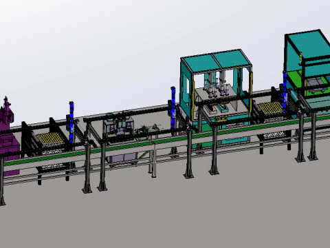ポンプ本体生産ライン SolidWorks 3D 3Dモデル