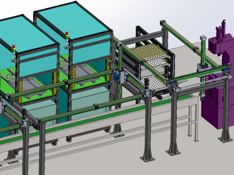 Pump body production line SolidWorks 3D 3D Model