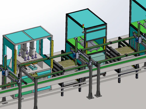 Pump body production line SolidWorks 3D 3D Model