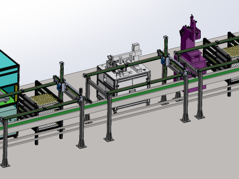 Produktionslinie für Pumpenkörper SolidWorks 3D 3D Modell