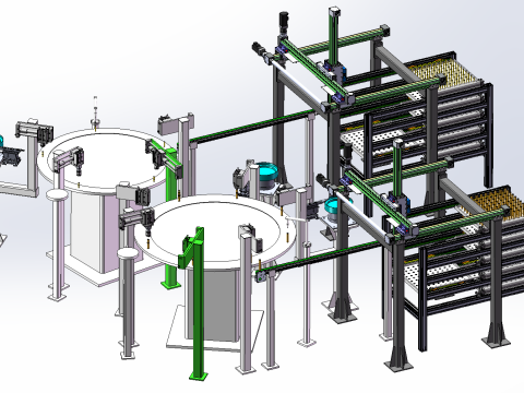 Linia montażowa trzpienia SolidWorks 3D Model 3D