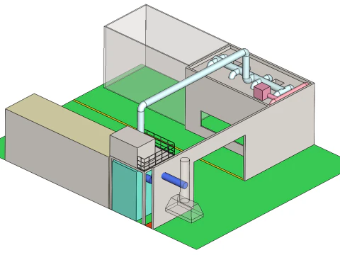 Welding polishing room exhaust and dust removal SolidWorks 3D 3D Model