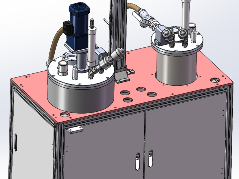 胶粘机真空胶桶送胶装置SolidWorks 3D 3D 模型