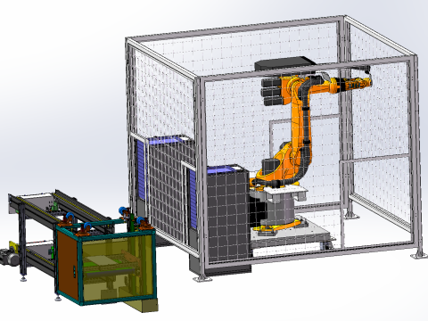 Оборудование для обработки и транспортировки аккумуляторных батарей лезвий 3D Модель