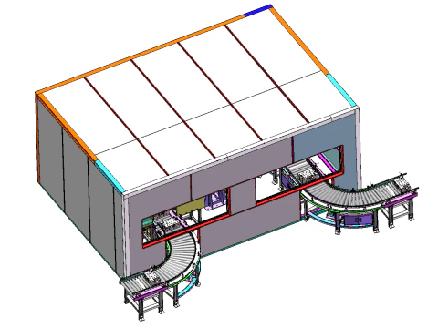 Fully automatic sand vibrating conveyor line step 3D Model