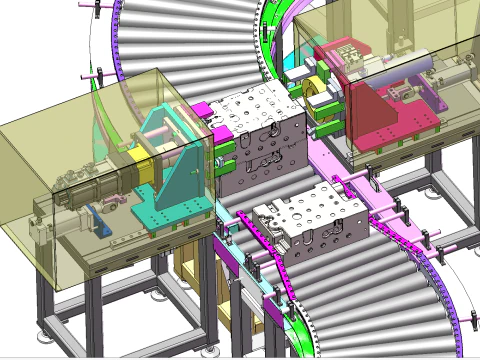 Fully automatic sand vibrating conveyor line step 3D Model