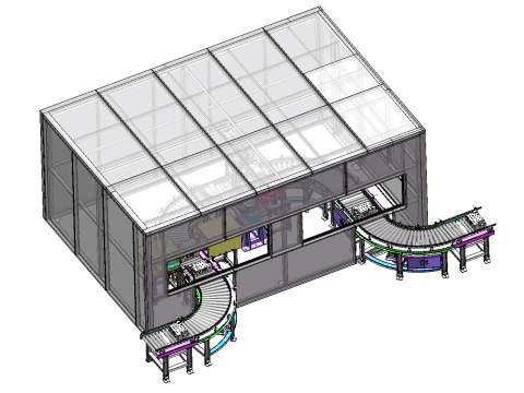 Fully automatic sand vibrating conveyor line step 3D Model