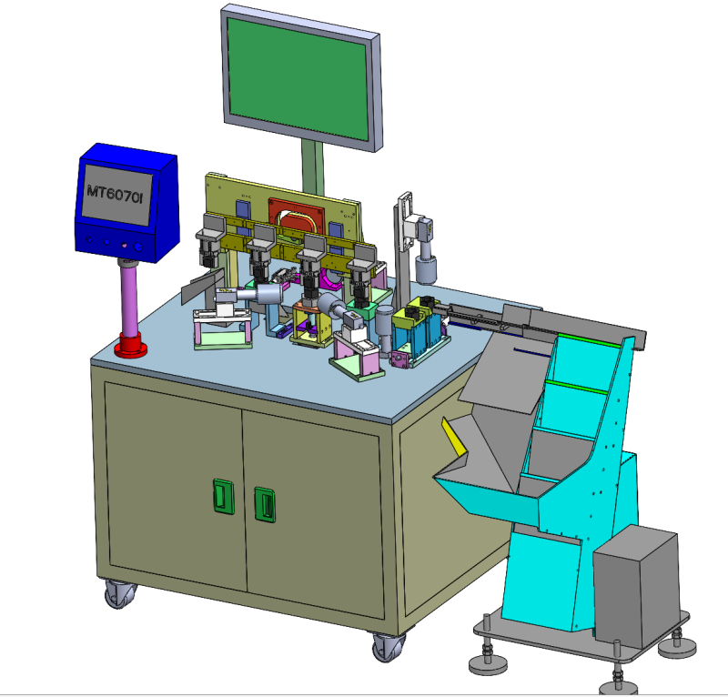 Etapa automática da máquina de inspeção da aparência da porca Modelo 3D .c4d .max .obj .3ds .fbx .stl .blend