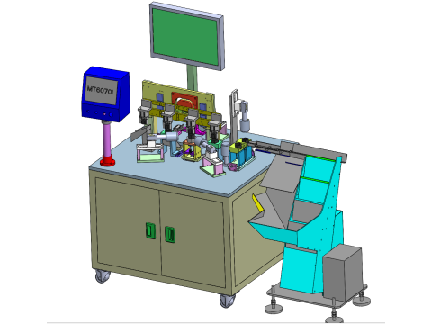 Automatischer Maschinenschritt zur Prüfung des Aussehens der Mutter 3D Modell