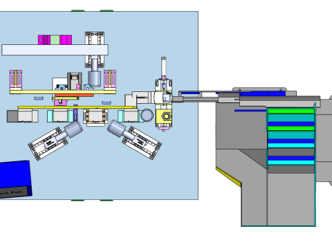Etapa automática da máquina de inspeção da aparência da porca Modelo 3D
