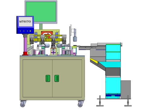 Etapa automática da máquina de inspeção da aparência da porca Modelo 3D