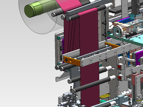 Automatische PVC-Folienwickelmaschine SolidWorks bearbeitbar 3D Modell