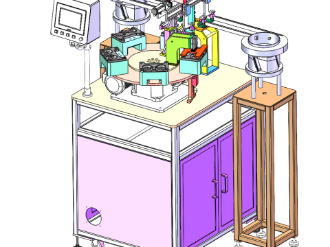 Paso de máquina automática de montaje de pie de goma suave Modelo 3D