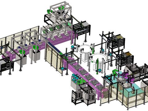 バルブ ボディ組立ライン バージョン C SolidWorks 編集可能 3Dモデル