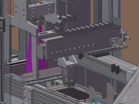 Equipamento de detecção de câmera dupla AOI de cordão de lâmpada SolidWorks 3D Modelo 3D