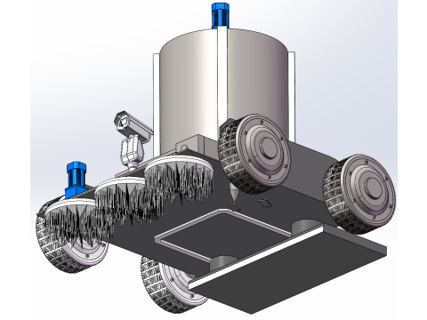 Робот для рисования линий дорожных знаков SolidWorks, редактируемый 3D Модель