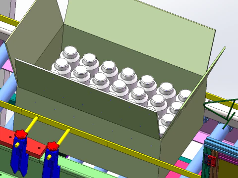Milk bottle paper box automatic packaging line equipment SolidWorks 3D 3D Model
